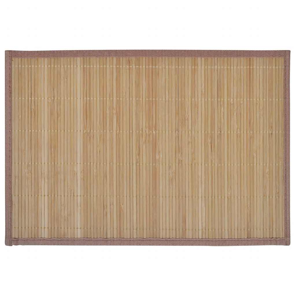 6 Bamboo Placemats 30 x 45 cm Brown
