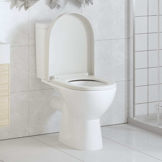 Soft-close Toilet Seat with Quick-release Design White Square