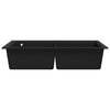 Overmount Kitchen Sink Double Basin Granite Black