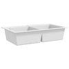 Overmount Kitchen Sink Double Basin Granite Cream White