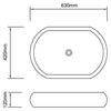 Ceramic Bathroom Sink Basin Black Oval