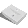 Ceramic Bathroom Sink Basin Faucet/Overflow Hole White Rectangular