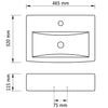 Ceramic Bathroom Sink Basin Faucet/Overflow Hole White Rectangular