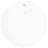 Ceramic Bathroom Sink Basin Faucet/Overflow Hole White Round