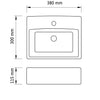Ceramic Bathroom Sink Basin with Faucet Hole White Square