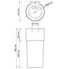 Ceramic Stand Bathroom Sink Basin Faucet/Overflow Hole White Round