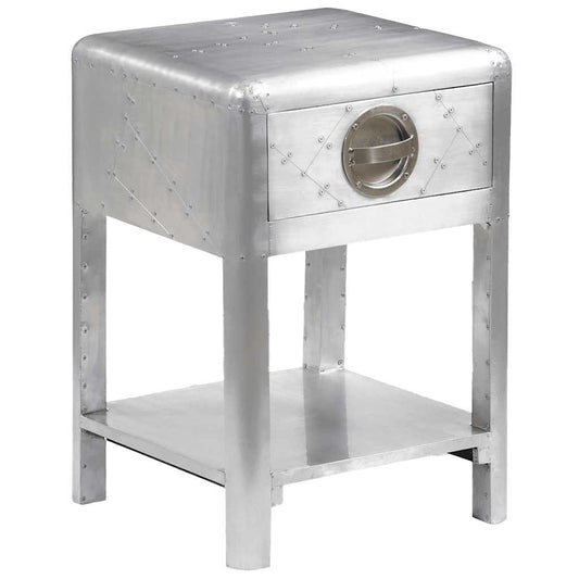 Console Table | Silver | Wood frame with aluminium paneling | Compact