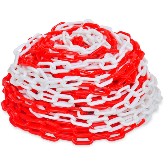 141816 30 m Plastic Warning Chain Red and White