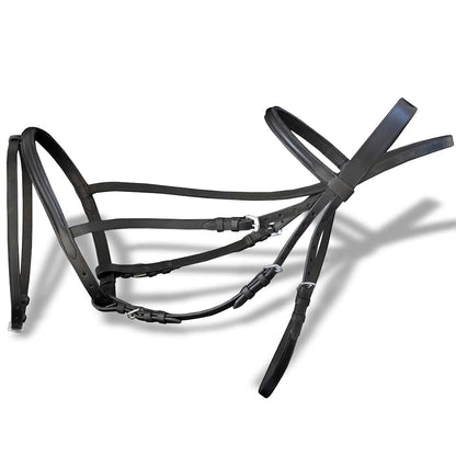 Horse Bridle | Black | Buffalo leather | Cob | Adjustable Armrests