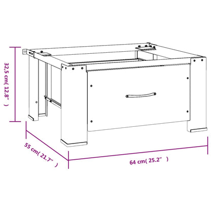 Washing Machine Pedestal with Drawer White