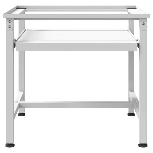 Washing Machine Pedestal with Pull-Out Shelf White