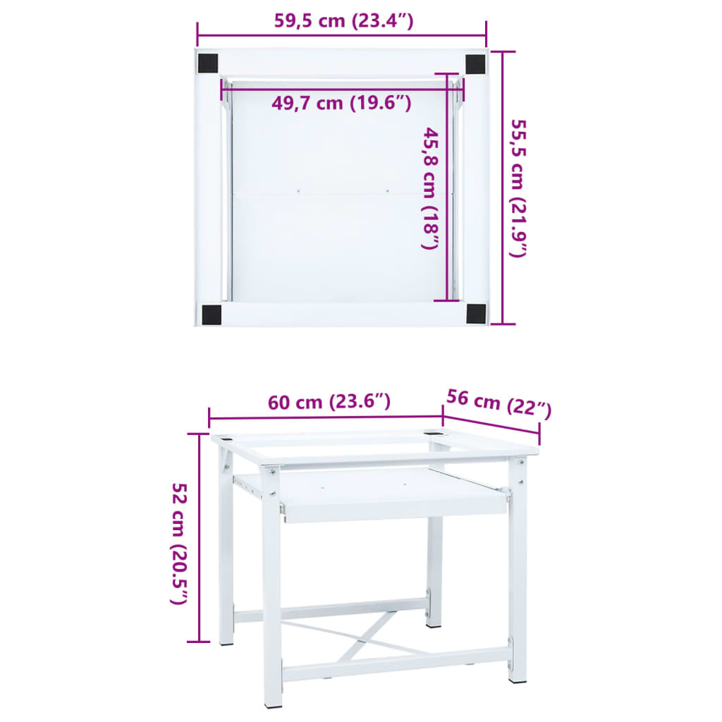 Washing Machine Pedestal with Pull-Out Shelf White