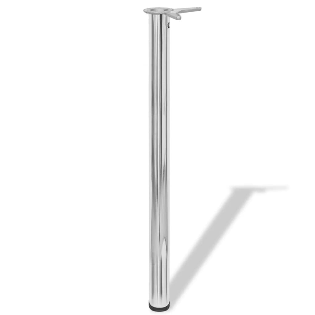 4 Height Adjustable Table Legs Chrome 870 mm