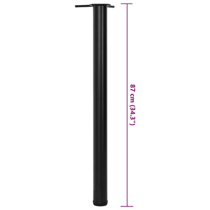 Table Leg Set of 4 Black Iron 34.3 in height Adjustable Feet