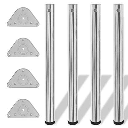 4 Height Adjustable Table Legs Chrome 710 mm