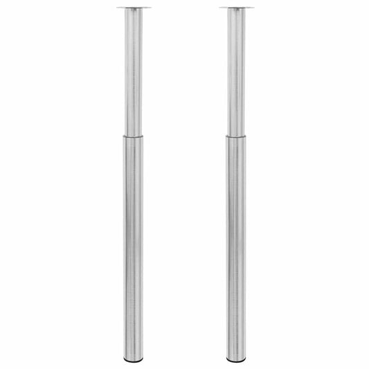 2 Telescopic Table Legs Stainless Steel 710 mm-1100 mm