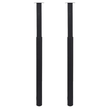 2 Telescopic Table Legs Black 710 mm-1100 mm