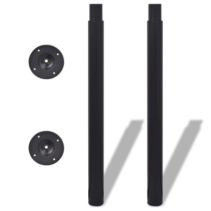 2 Telescopic Table Legs Black 710 mm-1100 mm