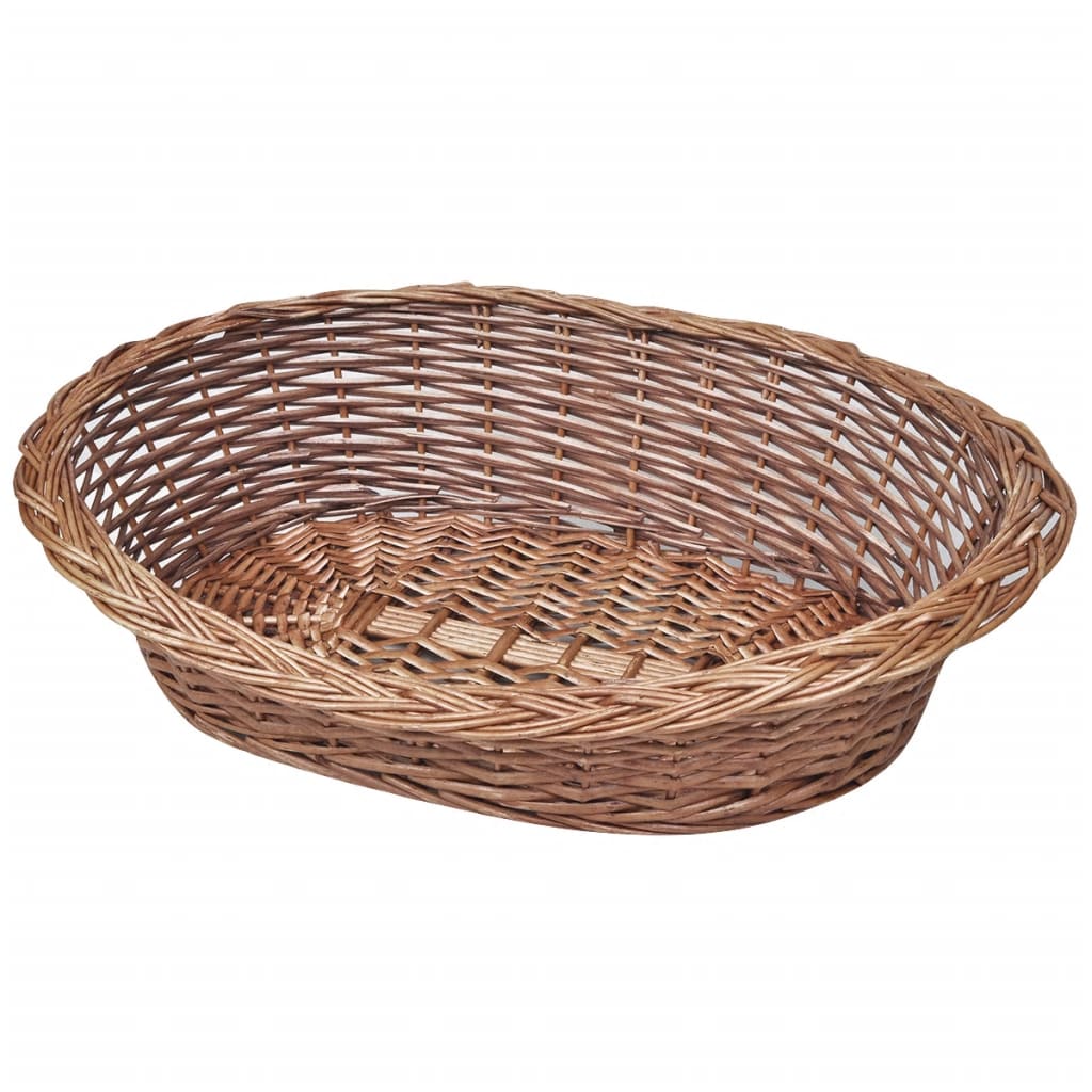 Dog Basket Natural Willow 27.6 in Light Weight Dog Basket