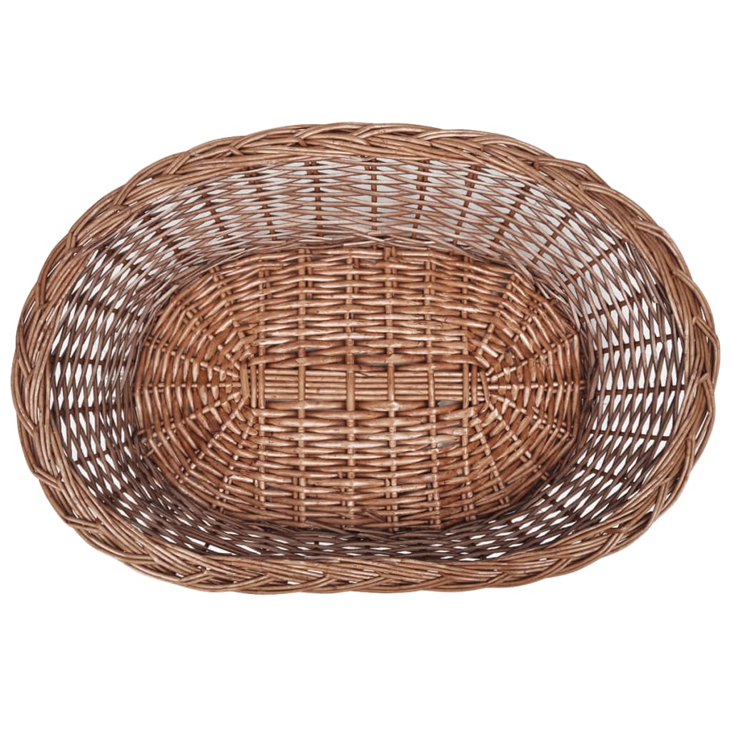 Dog Basket | Natural | Willow | 50 cm | Lightweight | Dog Bed | Oval