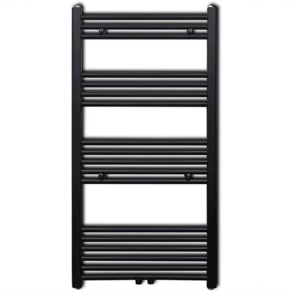 Black Bathroom Central Heating Towel Rail Radiator Straight 600x1160mm