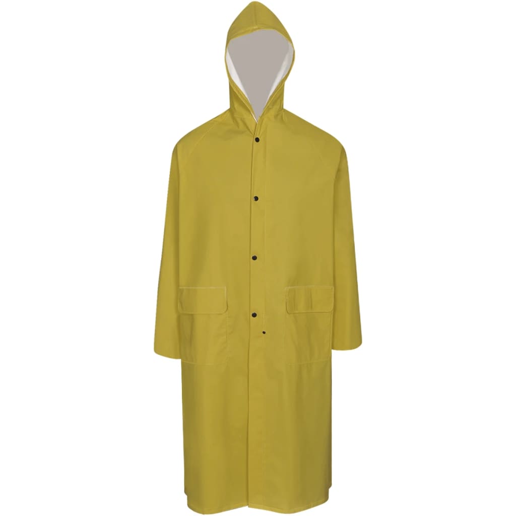 Waterproof Heavy-duty Long Raincoat with Hood Yellow M