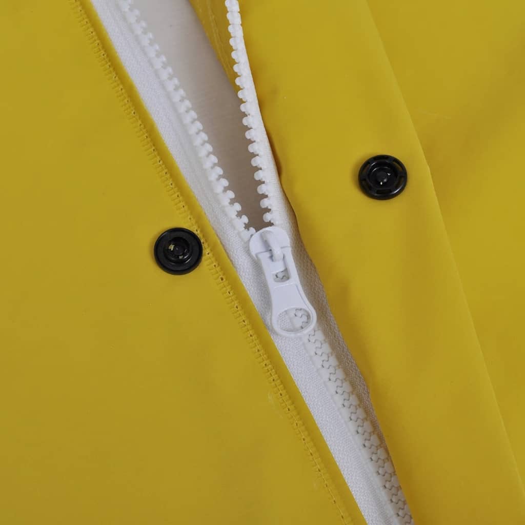 Waterproof Heavy-duty Long Raincoat with Hood Yellow M