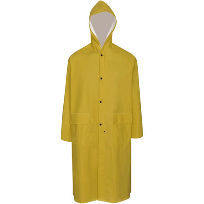 Waterproof Heavy-duty Long Raincoat with Hood Yellow L