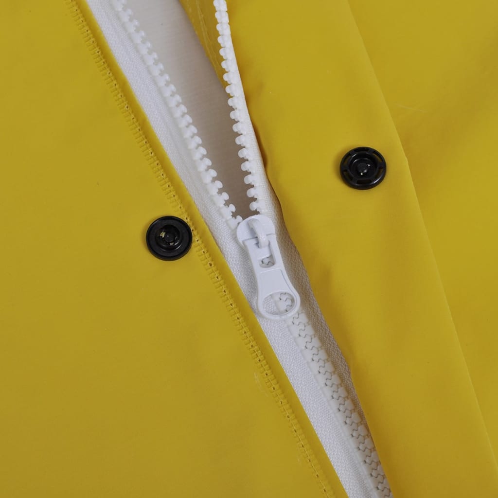 Waterproof Heavy-duty Long Raincoat with Hood Yellow XL