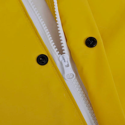 Waterproof Heavy-duty Long Raincoat with Hood Yellow XL