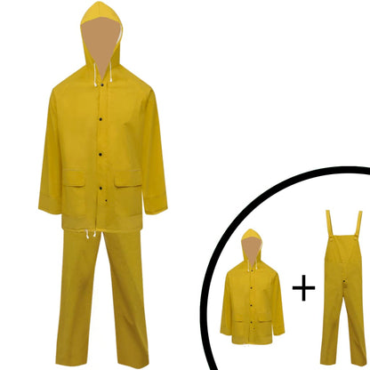 Waterproof Heavy-duty 2-piece Rain Suit with Hood Yellow M