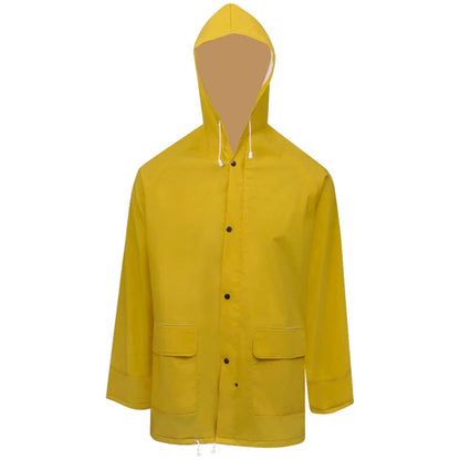 Waterproof Heavy-duty 2-piece Rain Suit with Hood Yellow L