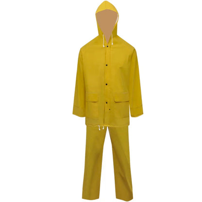 Waterproof Heavy-duty 2-piece Rain Suit with Hood Yellow XL