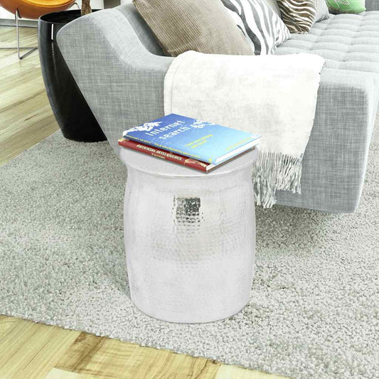 Side Table | Silver | Aluminium | Decorative Inlays