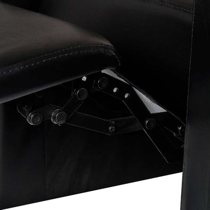 3-Seater Home Theater Recliner Sofa Black Faux Leather