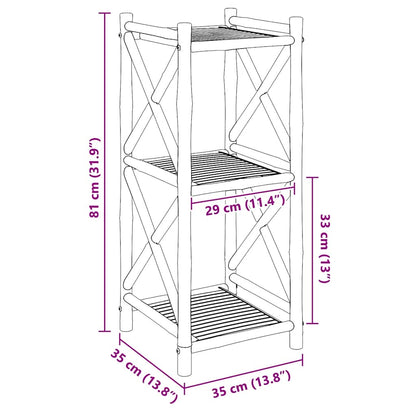 3-Tier Bamboo Shelf Square