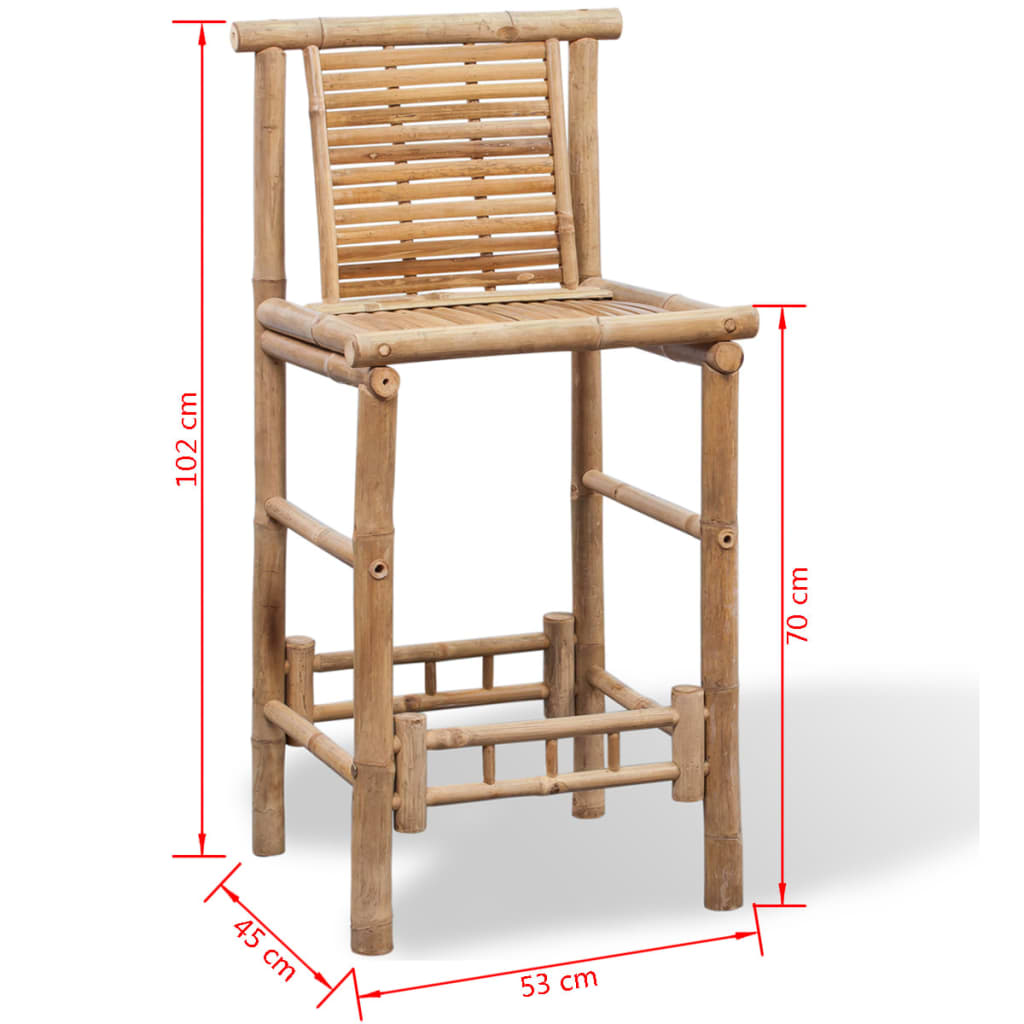 Bar Stools 2 pcs Bamboo