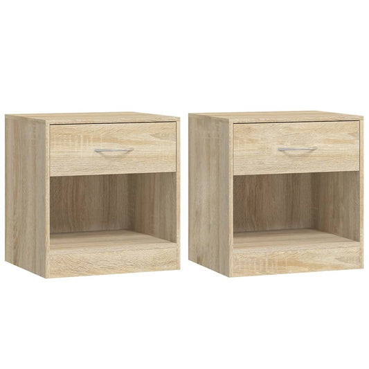 Bedside Cabinet | Set of 2 | Oak | Engineered wood, MDF | Small