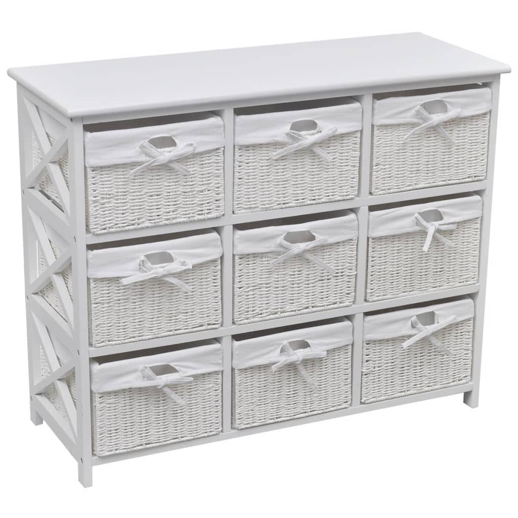 Storage Cabinet | White | MDF, Paulownia wood, Cotton, Polyester | Medium
