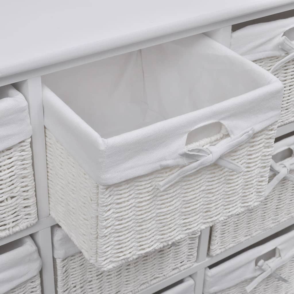 Storage Cabinet | White | MDF, Paulownia wood, Cotton, Polyester | Medium
