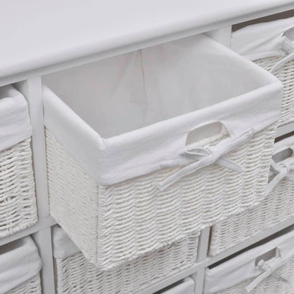 Storage Cabinet | White | MDF, Paulownia wood, Cotton, Polyester | Medium