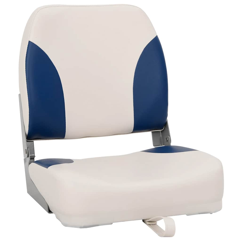 Foldable Boat Seat 2 Set with Blue-white Pillow