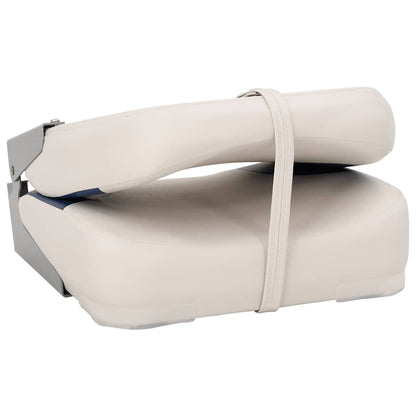 Foldable Boat Seat 2 Set with Blue-white Pillow