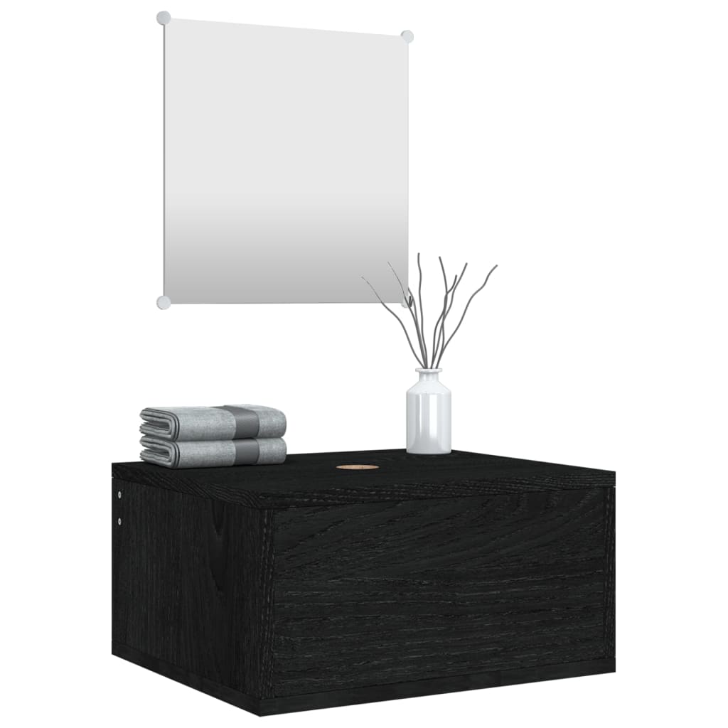 Bathroom Furniture Set | Black | Engineered wood | Compact