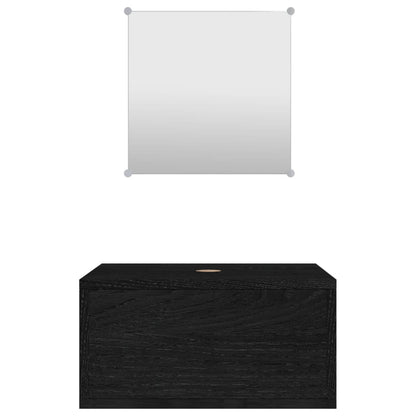 Bathroom Furniture Set | Black | Engineered wood | Compact