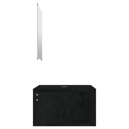 Bathroom Furniture Set | Black | Engineered wood | Compact