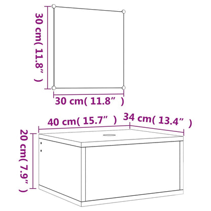 Bathroom Furniture Set | Black | Engineered wood | Compact