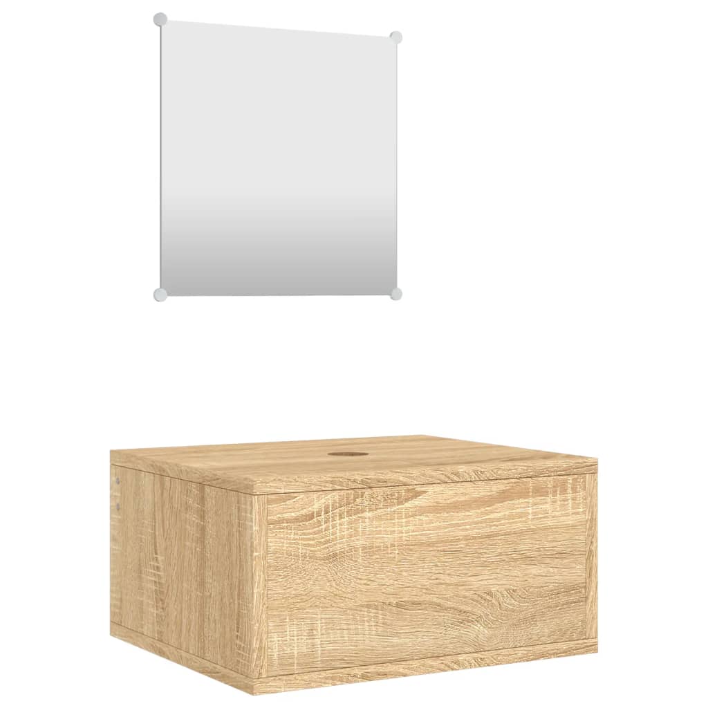 Bathroom Furniture Set | Oak | Engineered wood, Glass | Small