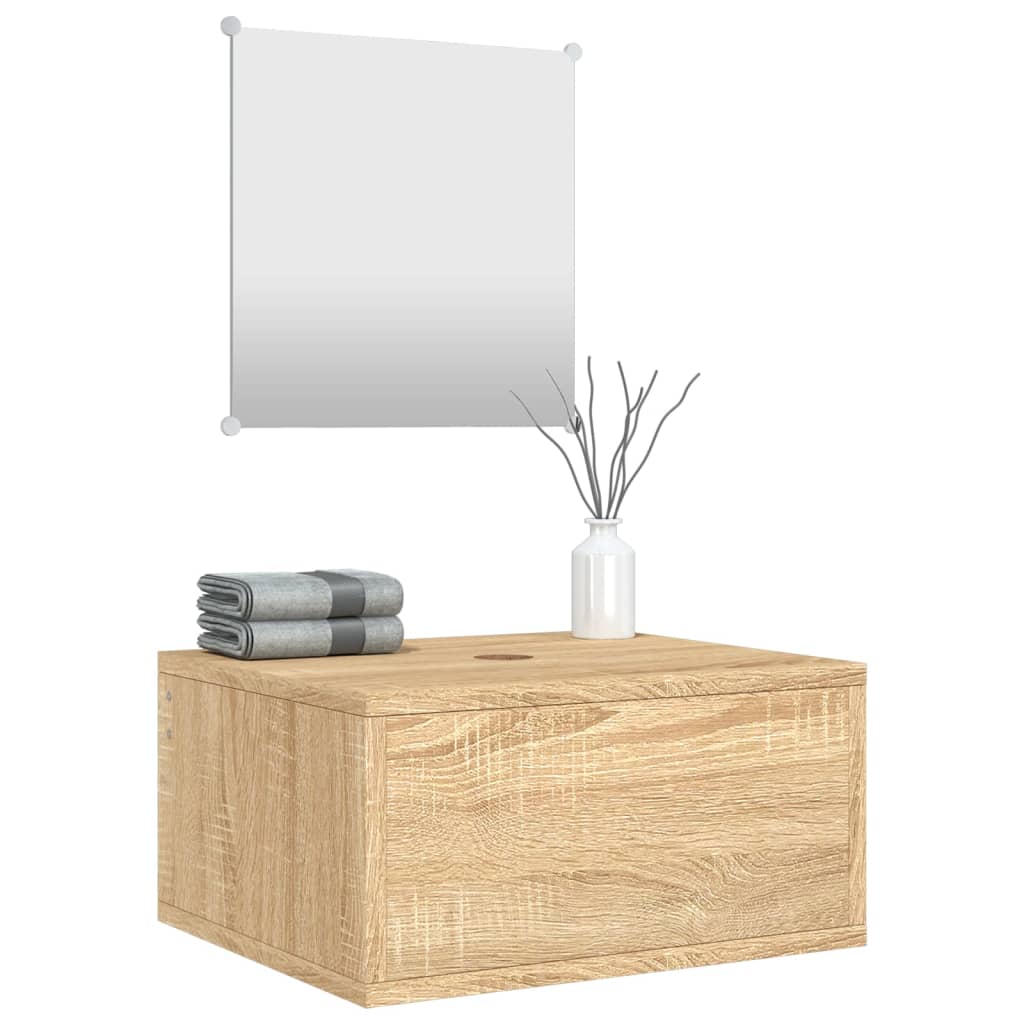 Bathroom Furniture Set | Oak | Engineered wood, Glass | Small