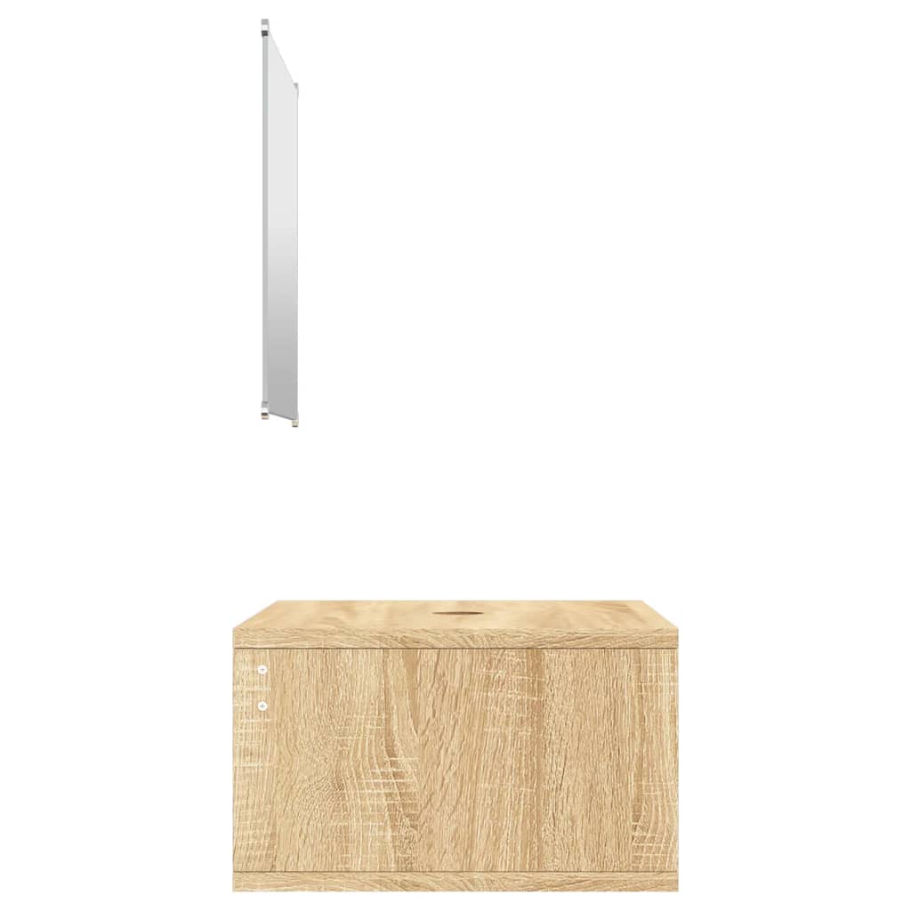 Bathroom Furniture Set | Oak | Engineered wood, Glass | Small